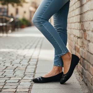 Sophia Taylor Classic Black Ballet Flats with Bow